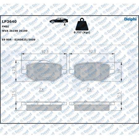DELPHI LP3640 Arka Fren Balatasi Opel Mokka Corsa Citroen C4 Ds3 Peugeot 2008 208 18-